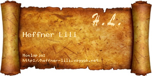Heffner Lili névjegykártya